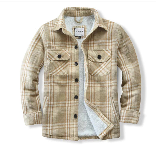 Camisa Larga Holgada a Cuadros Khaki para Mujer - Image 6