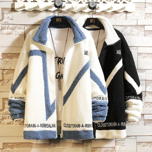 Chaqueta de Lana Cordero con Forro Polar para Hombre - Otoño e Invierno