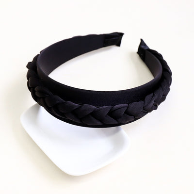 Diadema Trenzada de Tela Unicolor para Cabello - Image 4