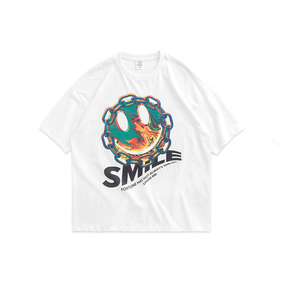 Playera de Manga Corta con Estampado Smiley para Hombre - Image 6