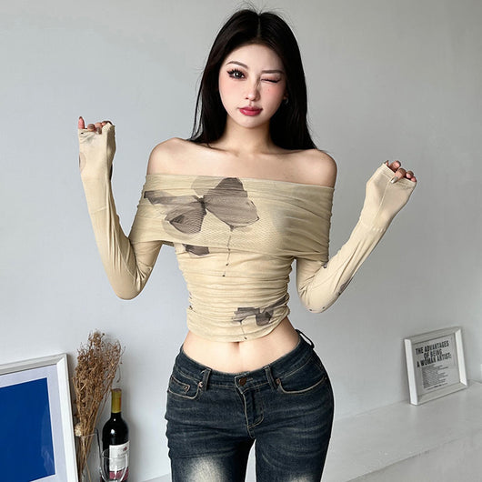 Blusa Elegante Hombros Descubiertos para Mujer - Colección Otoño Temprano