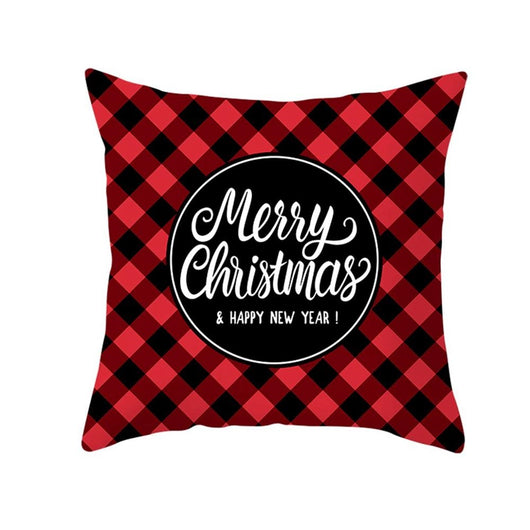 Funda de Almohada Navideña con Diseño de Ciervo y Patrón Geométrico - Image 44