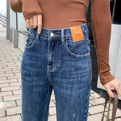 Jeans Azul Gris Sueltos Talla Grande para Mujer - Corte Slim Moderno - Image 7