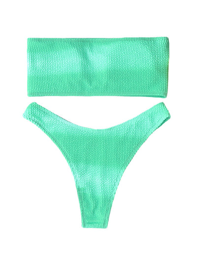 Bikini Cintura Alta Tubo Liso en Tela Serpiente - Traje de Baño Sexy - Image 21