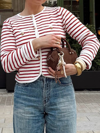 Camisa Casual a Rayas con Botones - Estilo Europeo y Americano - Image 10