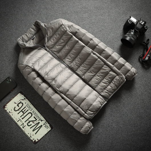 Chaqueta Acolchada Ultraligera con Capucha y Cuello Parado para Hombre - Image 34