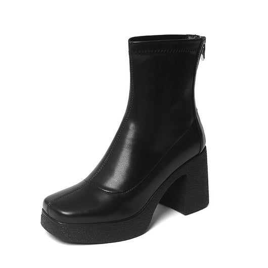 Botas Stretch de Tacón Grueso con Punta Cuadrada - Image 2