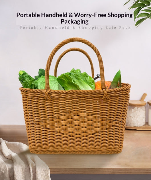 Canasta Tejida de Ratán para Compras, Frutas y Flores - Image 18