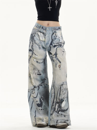 Pantalones Vaqueros Rectos de Pierna Ancha con Múltiples Bolsillos - Image 7