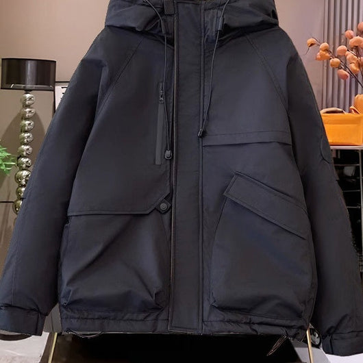 Chaqueta Acolchada Holgada con Capucha Estilo Coreano - Image 3