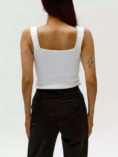 Chaleco Tejido con Cuello Perla Sweetheart para Mujer - Image 5