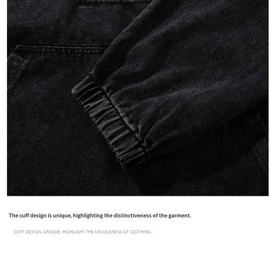 Sudadera Negra para Hombre con Lavado Desgastado y Detalles de Cierre de Langosta - Image 14