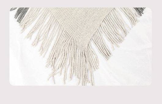 Poncho Suéter Abrigo con Contraste de Colores - Image 7