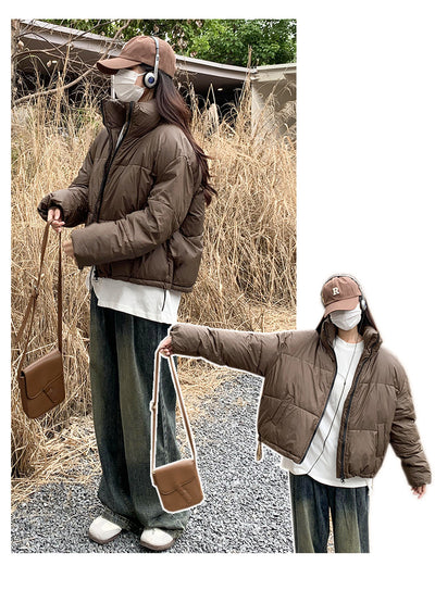 Chaqueta Puffer Corta de Algodón con Cuello Alto para Mujer Petite - Image 12