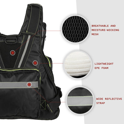 Chaleco Salvavidas de Pesca Impermeable con Bolsillos Desmontables para Adultos - Image 13