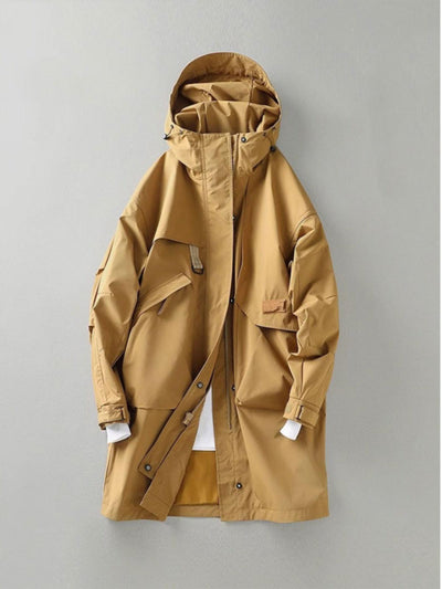 Abrigo Tipo Trench Hombre Primavera Otoño Largo - Image 10