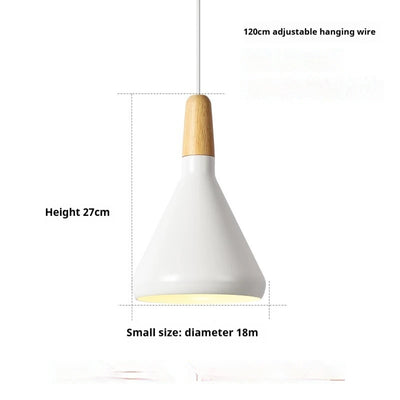 Lámpara Colgante Nórdica de Madera Sólida y Aluminio Diseño Minimalista - Image 6