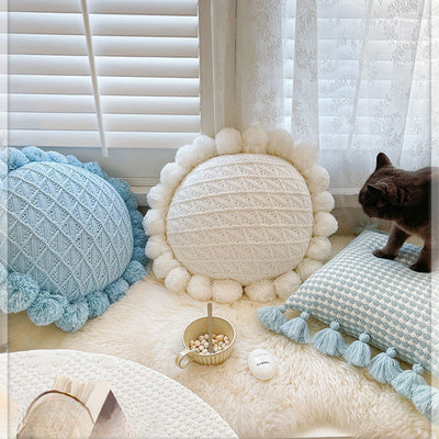 Funda de Cojín Tejido Verde Menta con Borlas - Almohada Decorativa Moderna para Sofá y Cama - Image 27