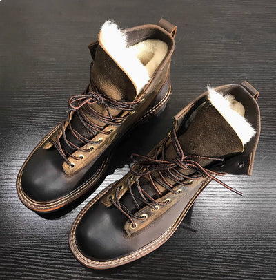 Botas Altas de Cuero Grueso Estilo Retro Desgastado - Image 9