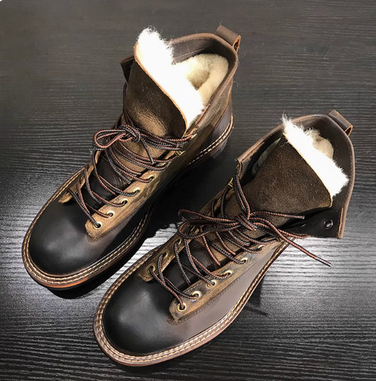 Botas Altas de Cuero Grueso Estilo Retro Desgastado - Image 9