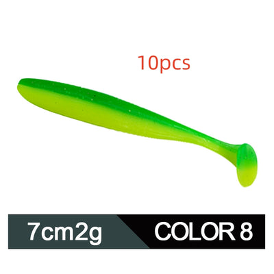Señuelo de Pesca Gusano Blando Pez Mandarina Cola T Bicolor - Image 10