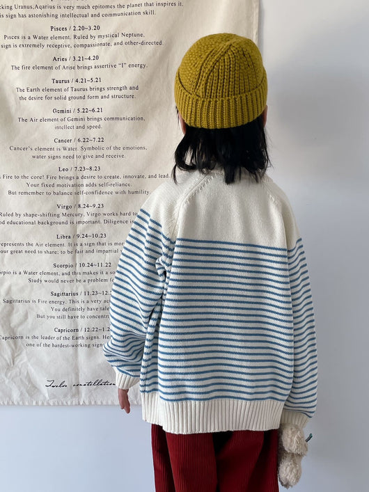 Suéter Tejido Coreano Oversized a Rayas con Capas Intercambiables - Image 9