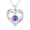 Female 925 Plateado Twelve Birthstone Pendant Necklace Platinum February
