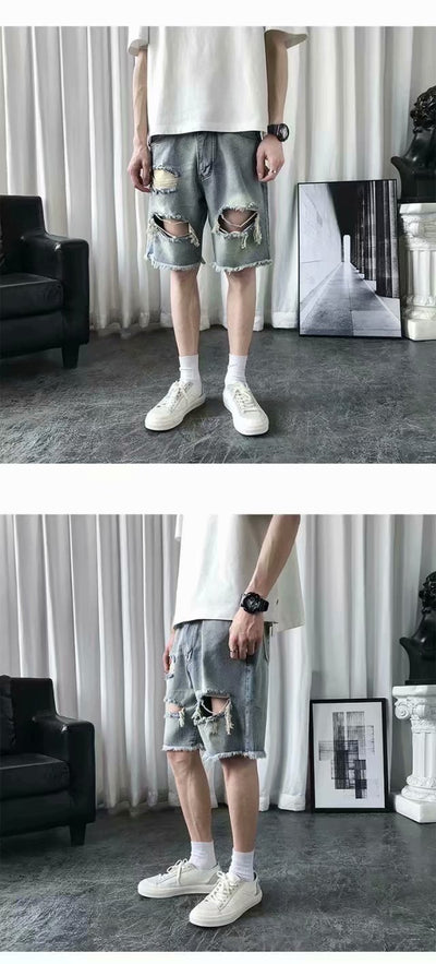 Shorts Vaqueros Rotos Ultraligeros para Hombre - Estilo Verano - Image 8