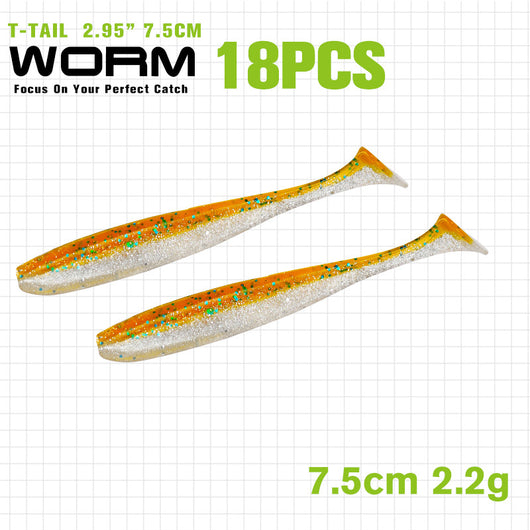 Gusano Artificial T-tail 55 75mm - Anzuelo de Pesca Realista - Image 20