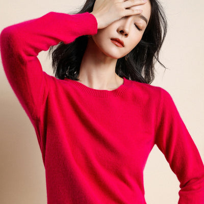 Suéter Slim-fit Coreano para Mujer Cuello Redondo - Image 10