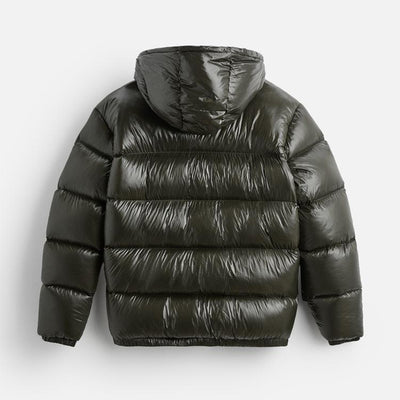 Abrigo Corto Acolchado Negro con Capucha para Otoño e Invierno - Image 7