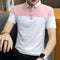 Playera Slim Fit con Cuello Solapa y Bloques de Color