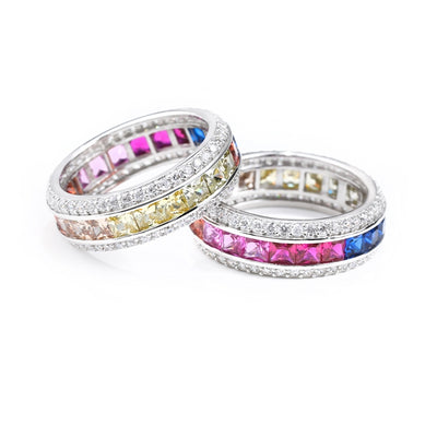 Anillo Hip Hop Plata Esterlina con Degradado de Diamantes para Hombre - Image 12