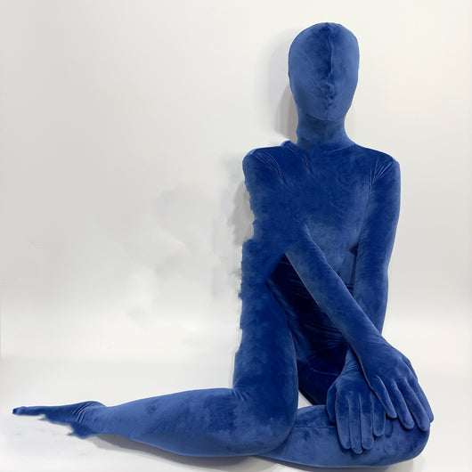Medias Ajustadas Azul Stretch con Textura Suave