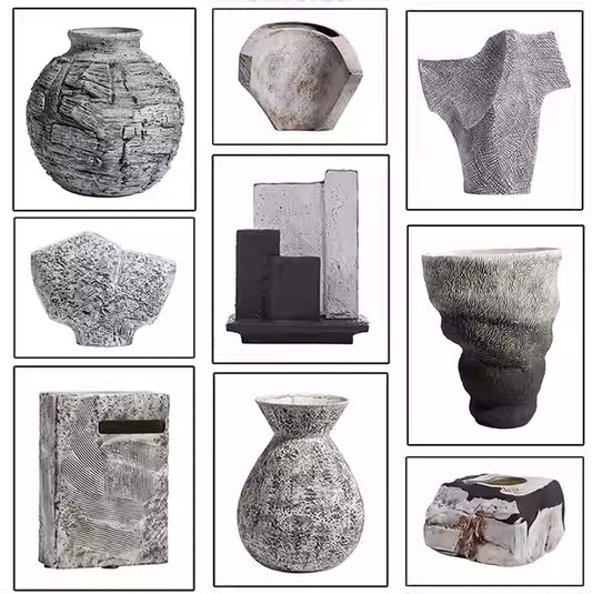 Jarrón Decorativo de Cerámica Blanca Estilo Wabi-sabi - Image 2