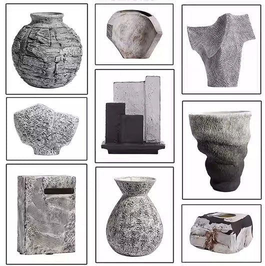 Jarrón Decorativo de Cerámica Blanca Estilo Wabi-sabi - Image 2