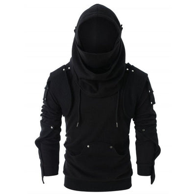Sudadera con Capucha Estilo Retro con Remaches y Diseño Enmascarado - Image 5