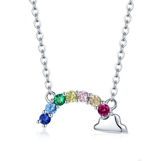 Collar de Circonita Arcoíris de la Suerte - Moda Brillante - Image 6