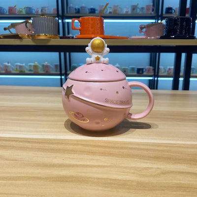 Taza Cerámica Astronauta con Tapa y Cuchara - Diseño Planeta - Image 21