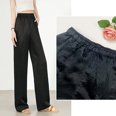 Pantalones Rectos de Triacetato con Pliegues para Primavera - Image 9