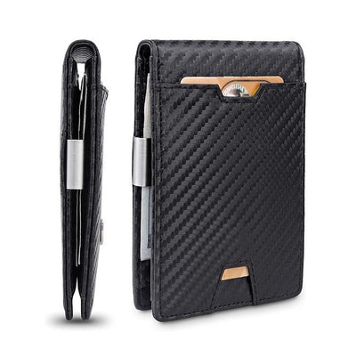 Cartera Minimalista de Cuero Fibra con Clip para Dinero y Tarjetas - Image 9