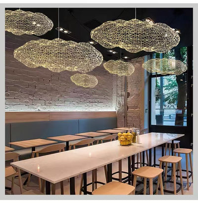 Lámpara Colgante Industrial Nube de Malla Hierro para Restaurantes - Image 20