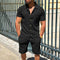 Conjunto de Verano Hombre: Cardigan con Solapa y Shorts a Rayas