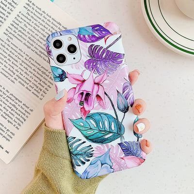 Funda para celular con diseño vintage de hojas de plátano y flores acuarela - Image 10