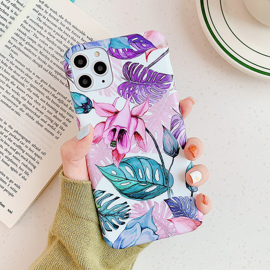 Funda para celular con diseño vintage de hojas de plátano y flores acuarela - Image 10