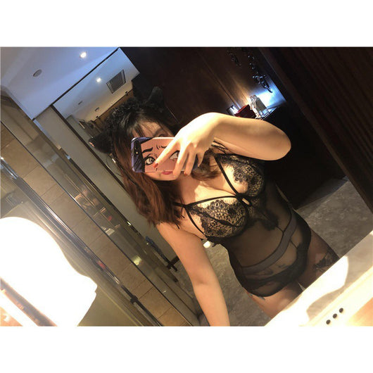 Conjunto Sensual de Lencería Talla Grande con Ligas - Image 5