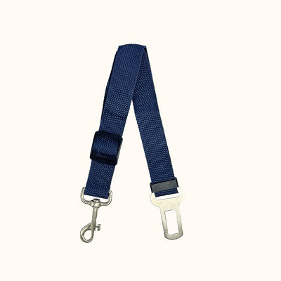 Brown nylon pet car safety belt with adjustable strap, metal seatbelt buckle, and swivel snap hook. - Image 15