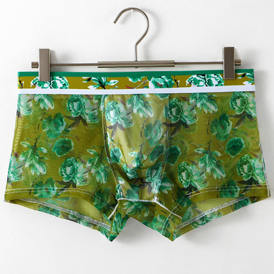 Ropa Interior Masculina de Malla Transparente con Estampado Floral - Image 8