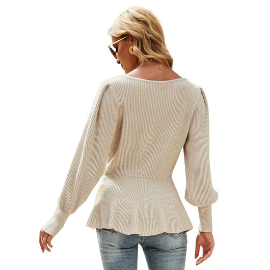 Blusa Tejida con Mangas Linterna y Cintura Marcada - Image 10