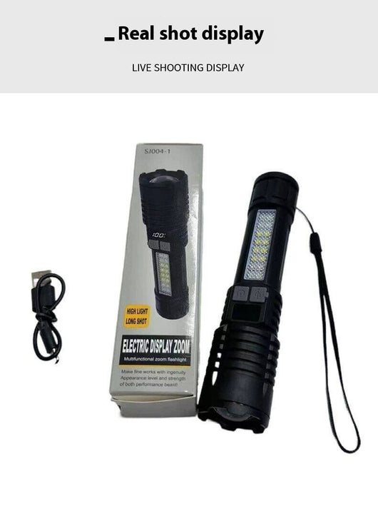 Linterna Táctica Recargable con Zoom y Láser Blanco para Patrullaje - Image 25